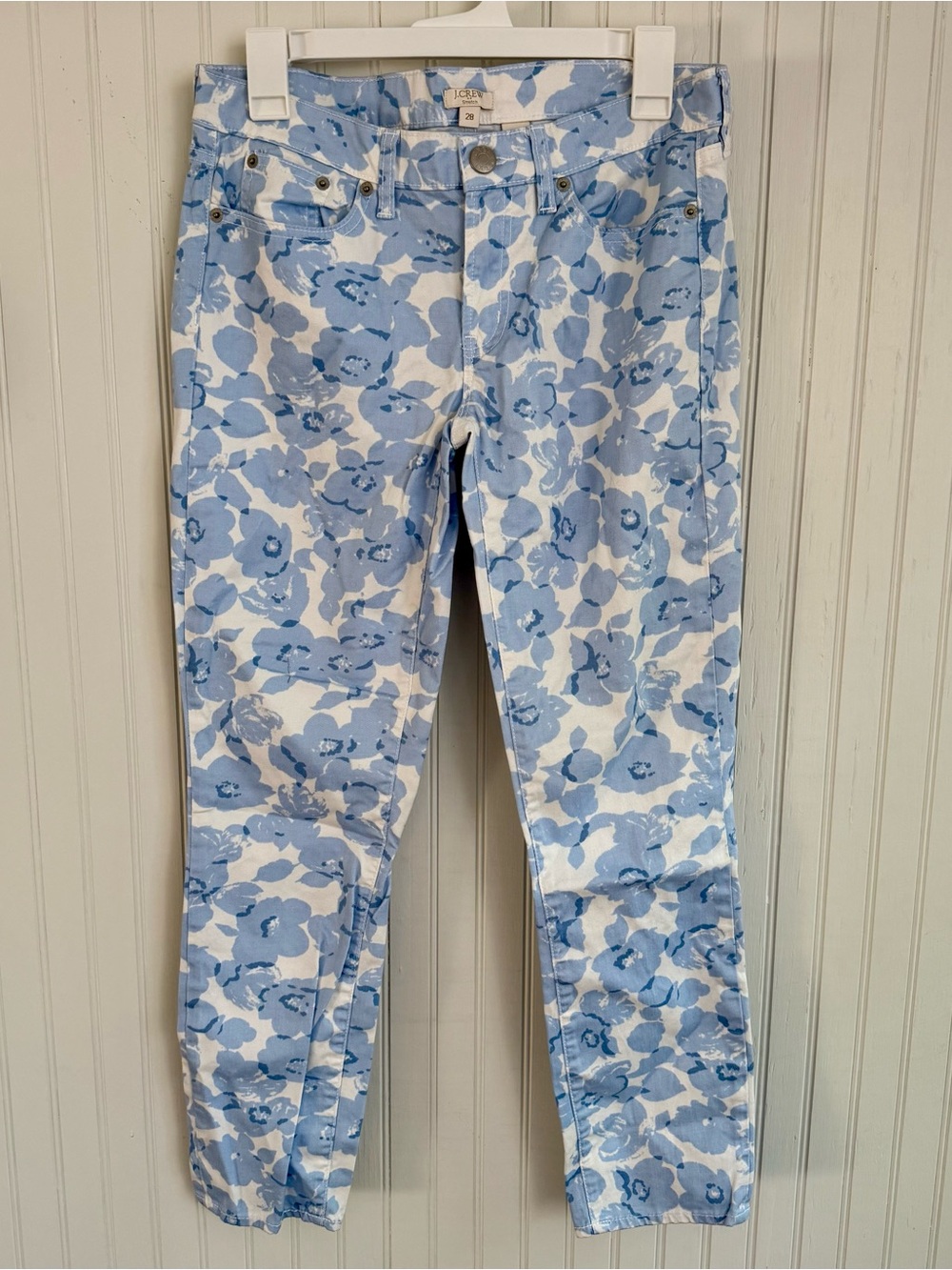 J. Crew Blue Floral Pants Size 28